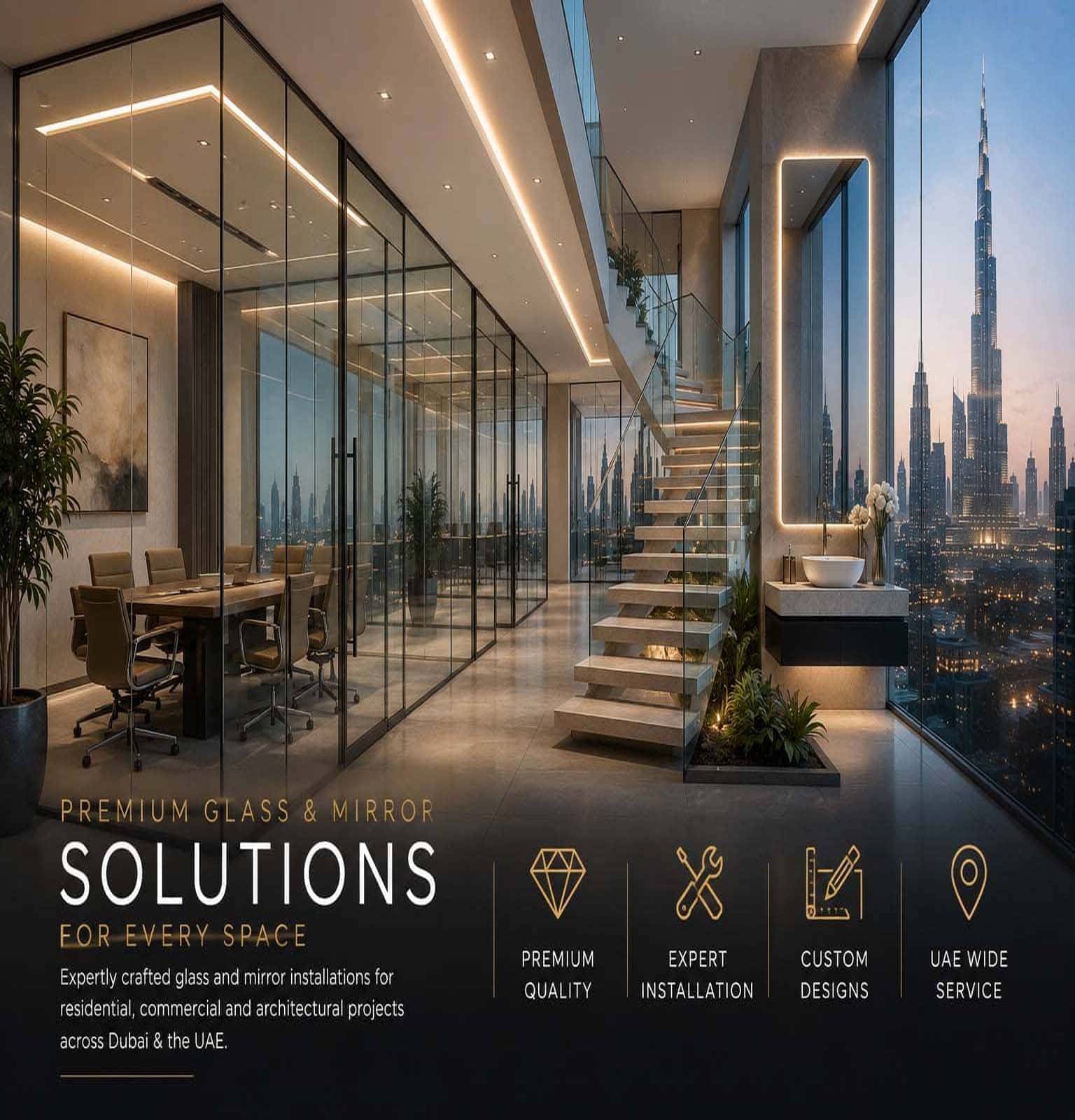 Premium Glass and Mirror Installation Services in Dubai by Fancy Glass & Mirrors